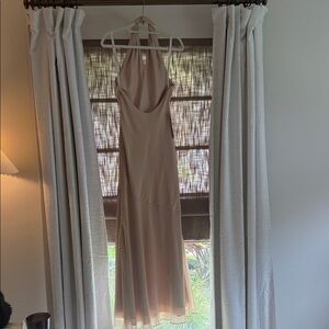 Champagne Halter Maxi Dress in Champagne- 00